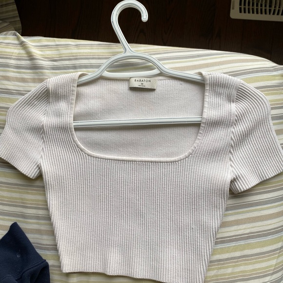 ARITZIA BABATON SCUPLT KNIT SAUARE NECK TOP - Picture 5 of 8